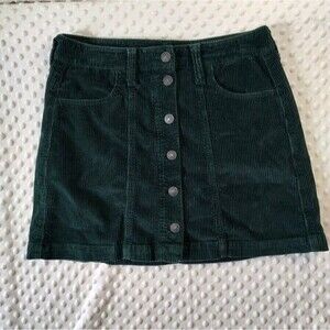American Eagle - Forest Green Corduroy Mini Skirt Size 6